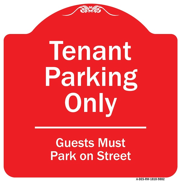 Tenant Parking Guests Park On Street Heavy-Gauge Aluminum Sign, 18" x 18", RW-1818-9882